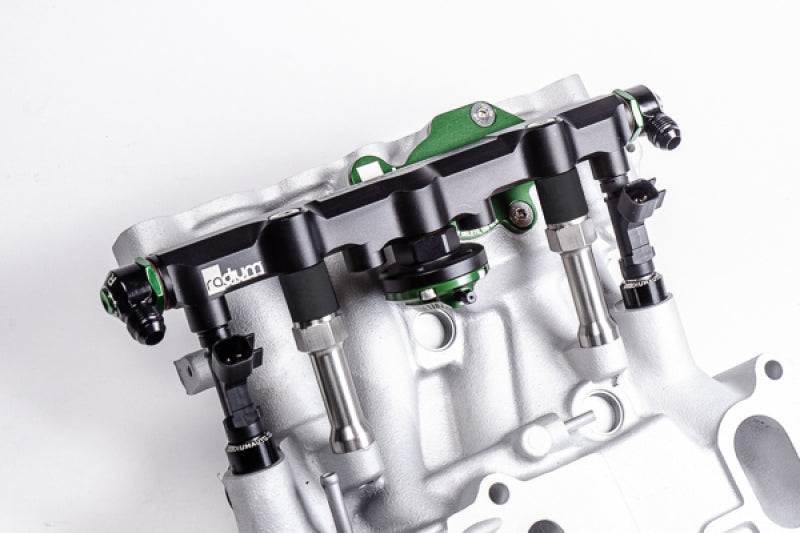 Radium Engineering Mazda 13B-Rew Secondary Top Feed Conversion Fuel Rail - High Flow Aluminum for Rotary Engines