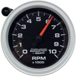 AutoMeter Tachometer Gauge 10,000 RPM with Pedestal Mount and External Shift Light - Black Dial and Case