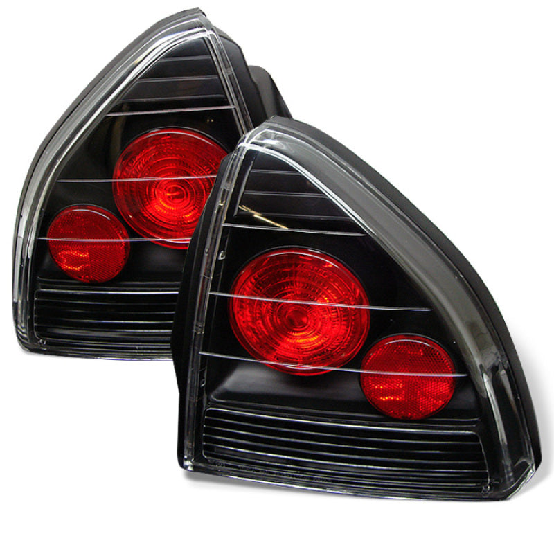Spyder Euro Style Tail Lights for Honda Prelude 92-96 with Black Finish - Part Number ALT-YD-HP92-BK