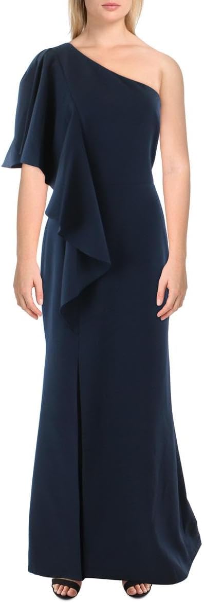 Vince Camuto Women's Drapey Long Evening Dress. Navy, 4