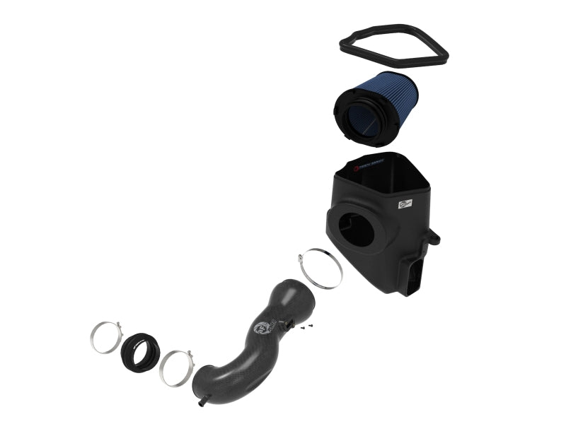 aFe Track Series Carbon Fiber Cold Air Intake System with Pro 5R Filter for GM Trucks and SUVs 2019-2025