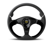 Load image into Gallery viewer, MOMO Nero 350mm Steering Wheel with Black Leather and Suede - Black Spokes