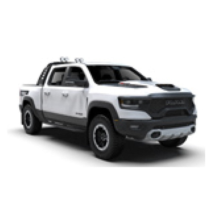 Rally Armor 21-25 Dodge Ram 1500 TRX Black UR Mud Flap with White Logo