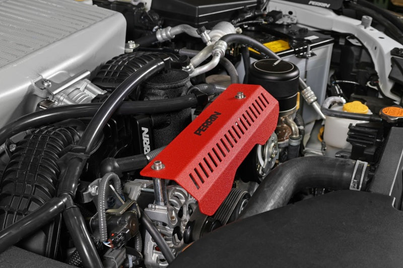 Perrin Performance Red Pulley Cover for 2022-2025 Subaru WRX - Short Version for PERRIN AOS