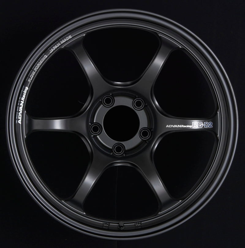 Advan RG-D2 18x9.5 +35 5x120 Semi Gloss Black Wheel with Part Number avnYAT8J35WSB