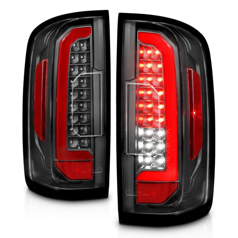 ANZO 15-21 Chevrolet Colorado Full LED Tail Lights with Red Lightbar, Black Housing and Clear Lens