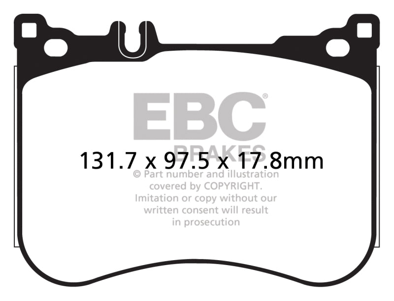 EBC Redstuff Ceramic Low Dust Brake Pads for Mercedes-Benz S550 (Part No. EBCDP32178C)