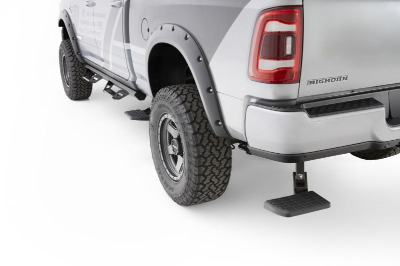 AMP Research BedStep for 2019-2022 Ram 1500 - Retractable Rear Bumper Access Step in Black