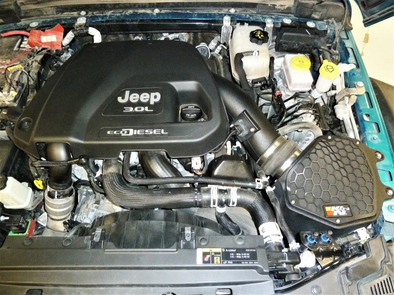 K&N Engineering 63-1587 Cold Air Intake System for 2020-2021 Jeep Wrangler and Gladiator with V6-3.0L Diesel Engine
