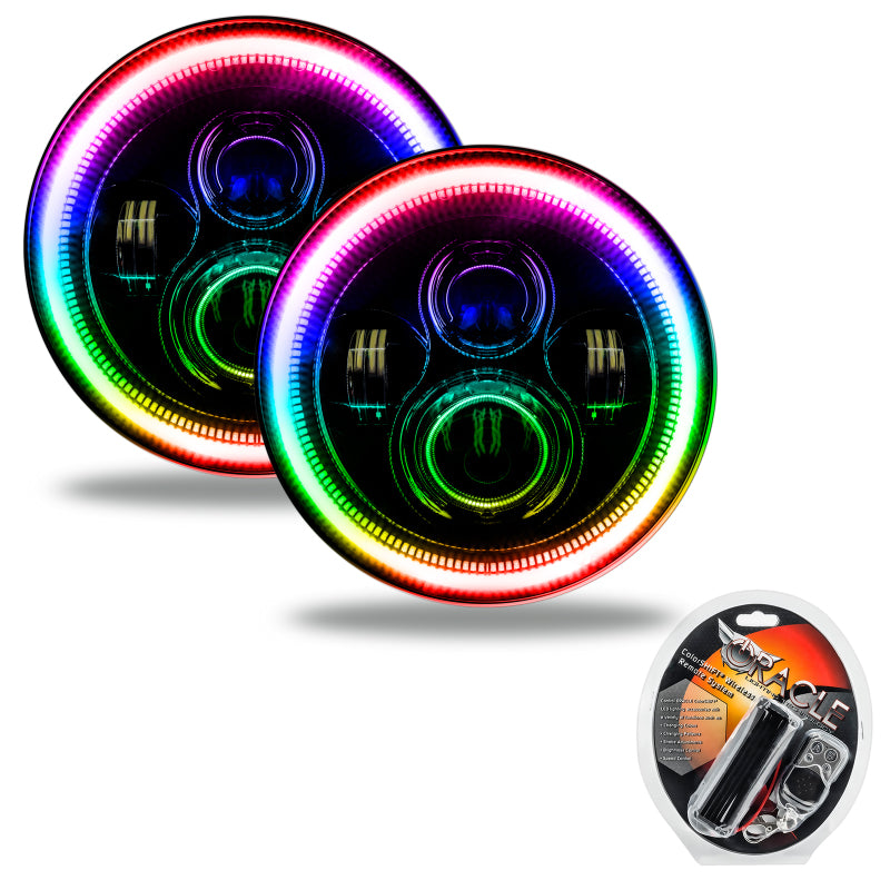 Oracle Lighting 7-Inch High Powered LED Headlights with ColorSHIFT for Jeep Wrangler