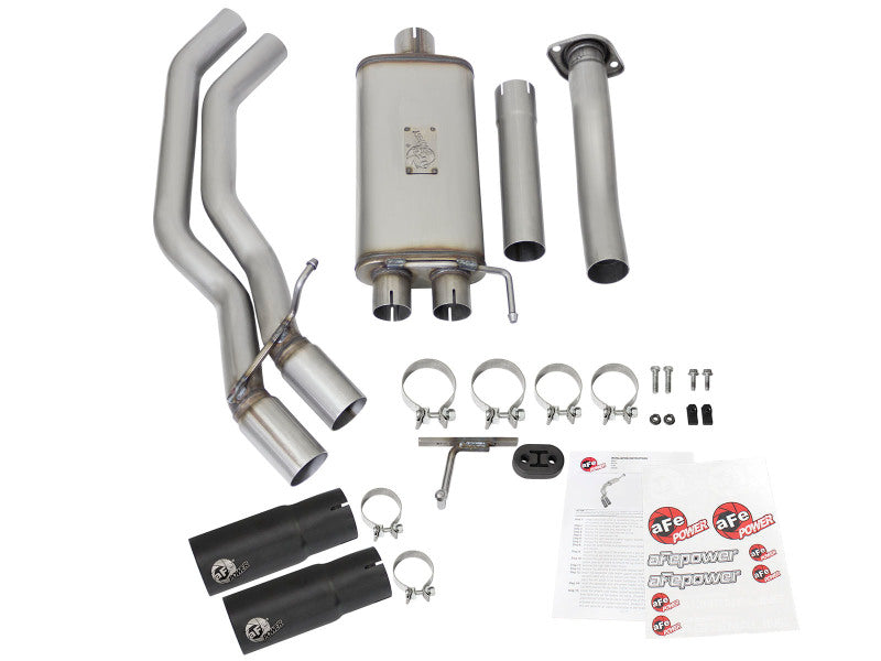 aFe Rebel Series Dual Center Exit Cat-Back Exhaust System for Jeep Wrangler JK with V6 3.6L/3.8L Engine
