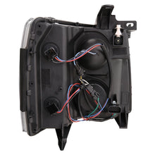 Load image into Gallery viewer, ANZO 07-13 Chevrolet Silverado Plank Style Projector Headlights with Amber Accents, Black Pair – Part Number anz111410