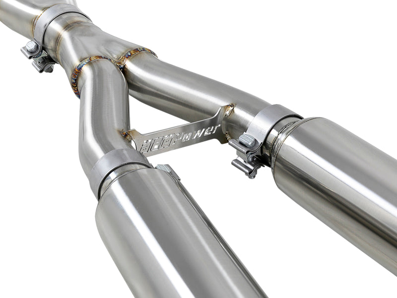 aFe Power Takeda 2.5-inch 304 Stainless Steel Cat-Back Exhaust with Carbon Fiber Tips for Infiniti Q60 2017-2021