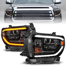 Load image into Gallery viewer, ANZO 14-21 Toyota Tundra LED Crystal Headlights with Switchback and DRL – Black Housing