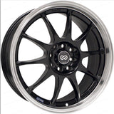 Enkei J10 16x7 Alloy Wheel with Machined Lip – 4x100/114.3 Bolt Pattern, 42mm Offset, Matte Black Finish