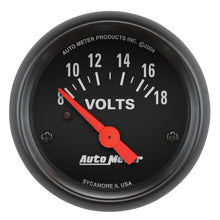 Load image into Gallery viewer, AutoMeter Z-Series 52mm 8-18 Volt Electric Voltmeter Gauge for Automotive Systems