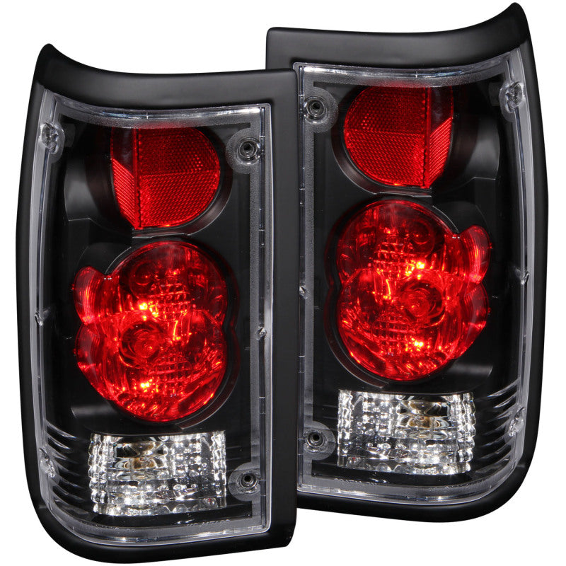 ANZO Mazda B2000 Tail Light Assembly with Clear Lens and Black Housing – Pair
