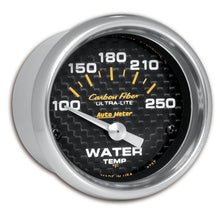 Load image into Gallery viewer, AutoMeter Carbon Fiber 52mm Electronic Water Temperature Gauge 100-250°F