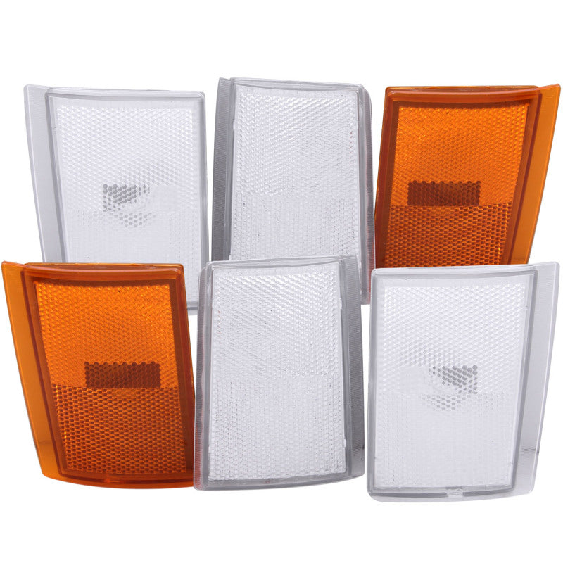 ANZO Corner Lights for Chevrolet Blazer and C3500 1988-1993 - Euro 4 Clear/Amber 6-Piece Pair