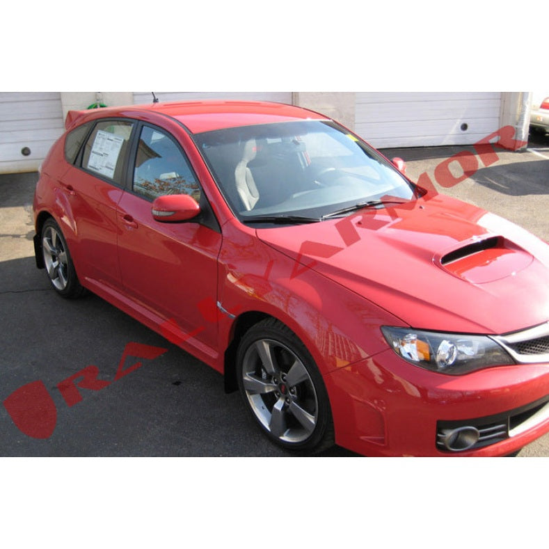 Rally Armor UR Series Black and Red Logo Mud Flaps for Subaru Impreza and WRX Models