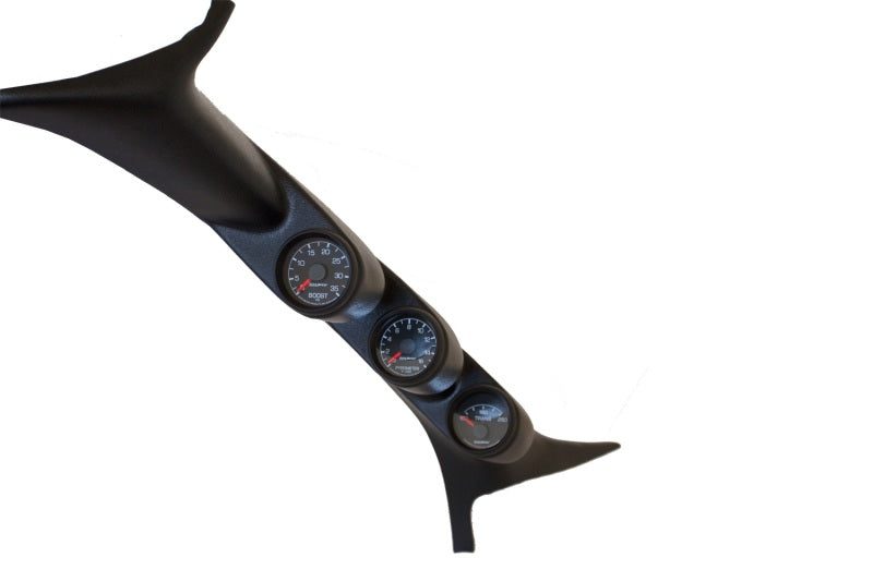 AutoMeter 99-07 Ford Powerstroke/SD Black Triple Pillar Gauge Kit with EGT, Boost, and Transmission Temperature Gauges