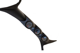 AutoMeter 99-07 Ford Powerstroke/SD Black Triple Pillar Gauge Kit with EGT, Boost, and Transmission Temperature Gauges