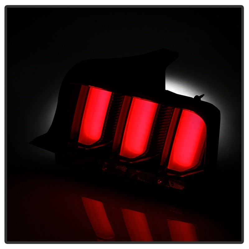 Spyder 05-09 Ford Mustang Smoke LED Tail Lights with Red Light Bar - Part Number: spy5086723