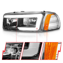 Load image into Gallery viewer, ANZO 99-17 GMC Sierra/Denali Headlight Set with Black Housing and Clear Lenses