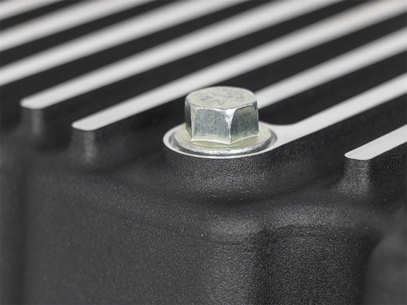 aFe Power Pro Series Engine Oil Pan for Ford Super Duty 6.7L Diesel V8 - Black with Machined Fins (Part #afe46-70322)