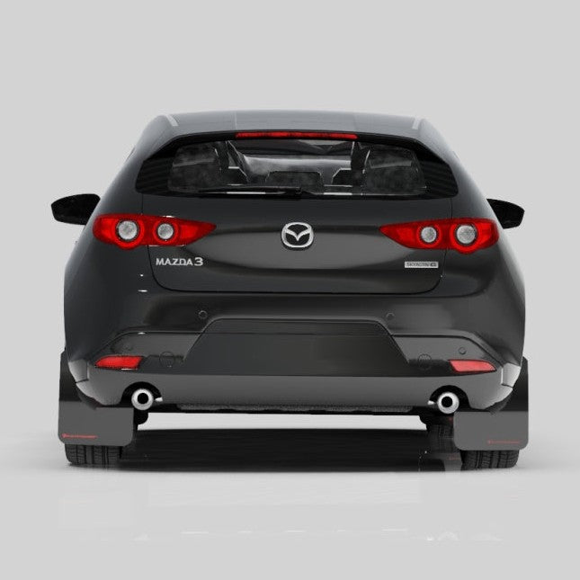 Rally Armor UR Mud Flap Set for Mazda 3 2019-2022 – Red with White Logo