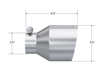 Load image into Gallery viewer, MBRP Universal Stainless Steel Exhaust Tip 2.5 Inch Inlet, 4.5 Inch Outlet, 6.5 Inch Length, Angle Cut