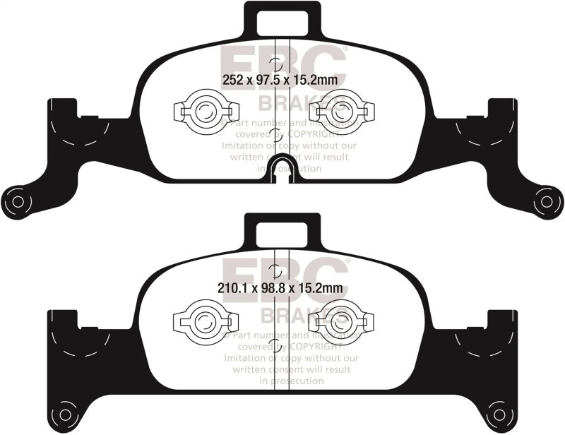 EBC DP22290 Greenstuff 2000 Series Front Brake Pads for 2017-2018 Audi A4 Quattro and A4 allroad