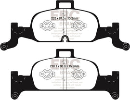 EBC DP22290 Greenstuff 2000 Series Front Brake Pads for 2017-2018 Audi A4 Quattro and A4 allroad