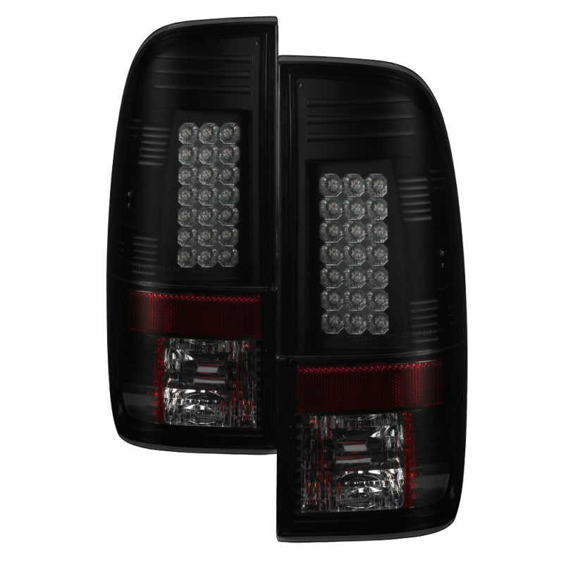 Spyder 08-16 Ford Super Duty LED Tail Lights Black Smoke - Part # spy5083296