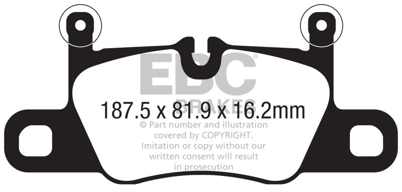 EBC Bluestuff NDX Full Race Rear Brake Pads for Porsche 911 (2016+), 3.0TT Carrera