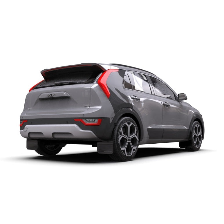 Rally Armor UR Mud Flaps for Kia Niro 2023-2024, Black with White Logo – Heavy-Duty Polyurethane Protection