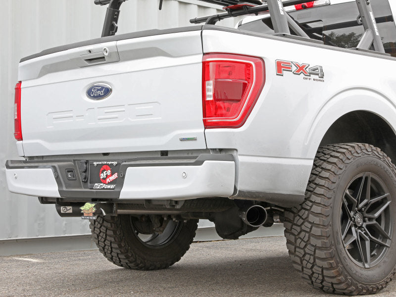 aFe Gemini XV 3-Inch Stainless Steel Cat-Back Exhaust System with Black Tips for Ford F-150 2021-2022