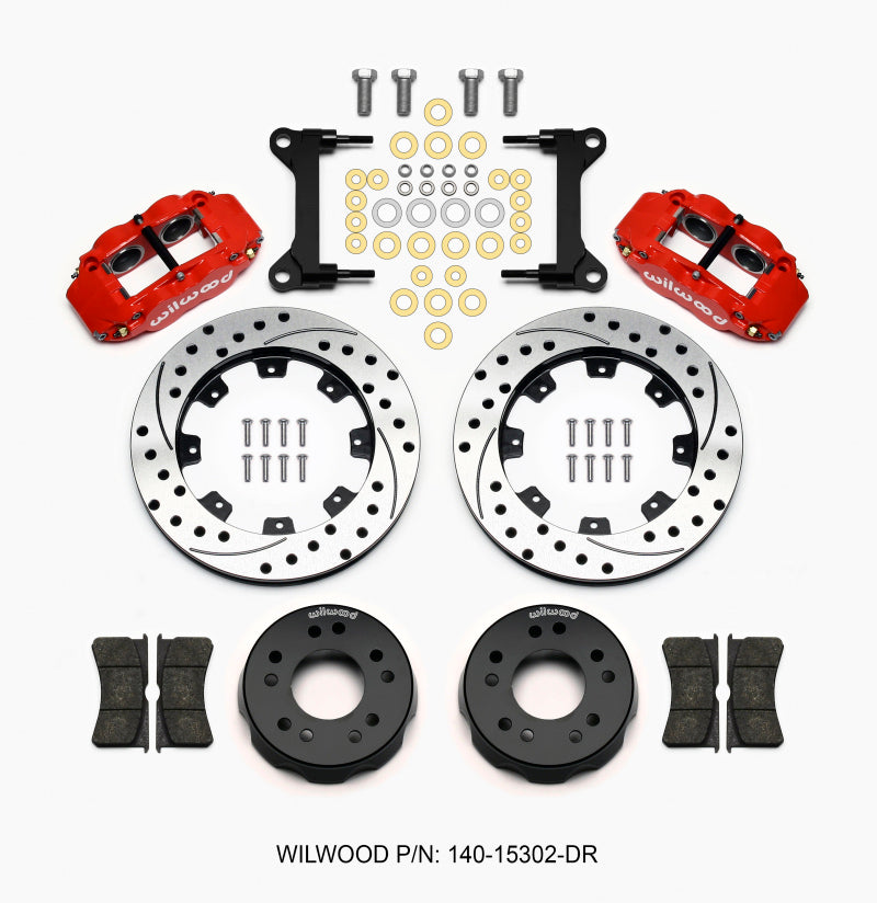 Wilwood Narrow Superlite 6R Front Brake Kit with 12.19-inch Drilled Rotors for Chevrolet C10 1975-1977
