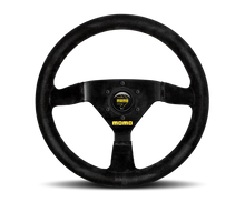 Load image into Gallery viewer, MOMO MOD69 350mm Steering Wheel with Black Suede Cover and Black Spokes