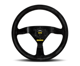 MOMO MOD69 350mm Steering Wheel with Black Suede Cover and Black Spokes
