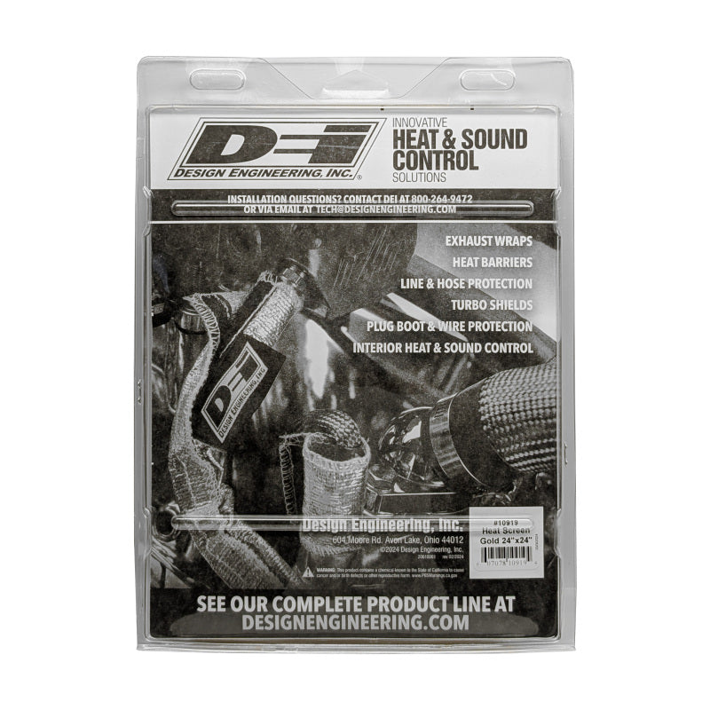 DEI Heat Screen GOLD 24 x 24 Inches – Reflective Heat Barrier for Automotive Components