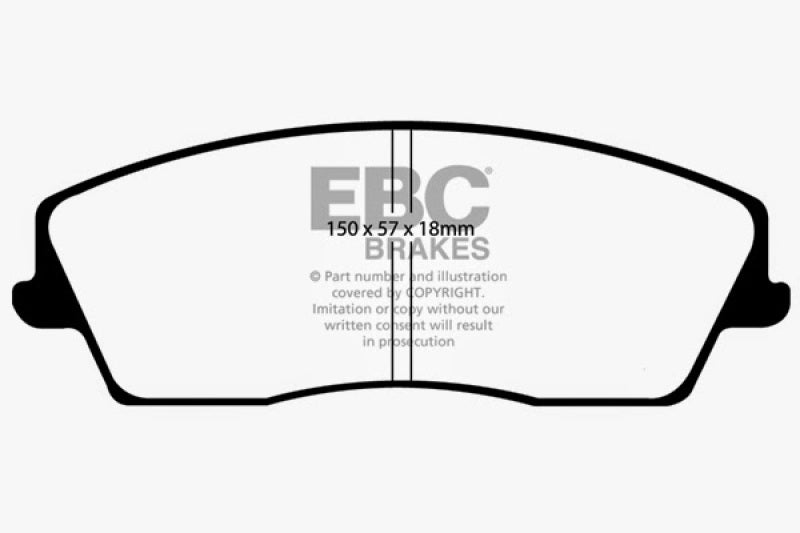EBC Redstuff Ceramic Low Dust Front Brake Pads for Chrysler 300 & Dodge Magnum (Part No. EBCDP31723C)