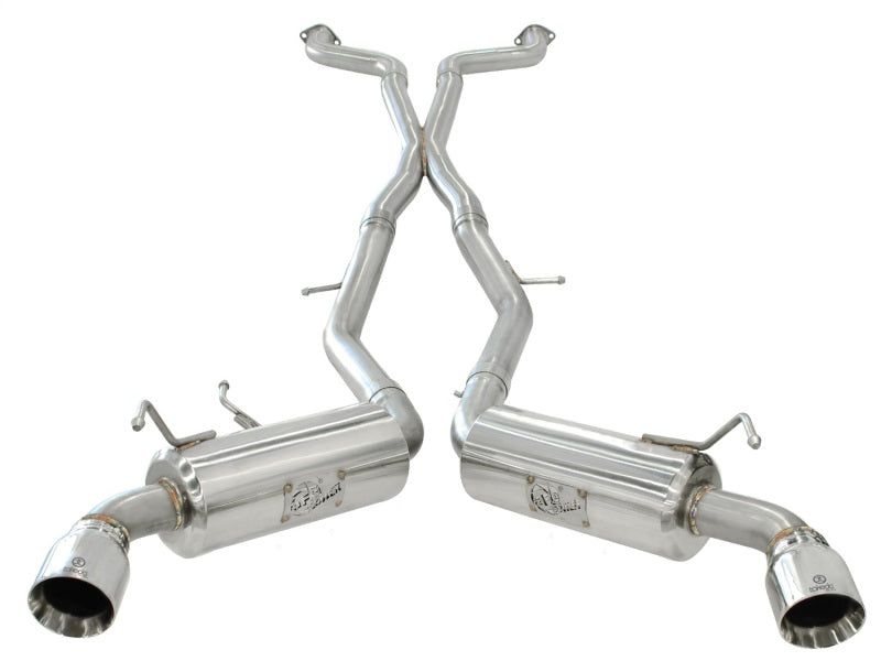 aFe Takeda 2.5-inch Stainless Steel Cat-Back Exhaust System for Nissan 370Z 2009-2013 with Polished Tips