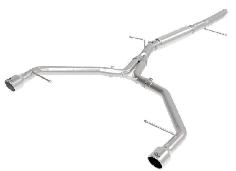 aFe MACH Force-Xp 3 Inch to 2.5 Inch Stainless Steel Axle-Back Exhaust System for 2017-2019 Audi A4 (B9) with 2.0L Turbo Engine - Polished Finish