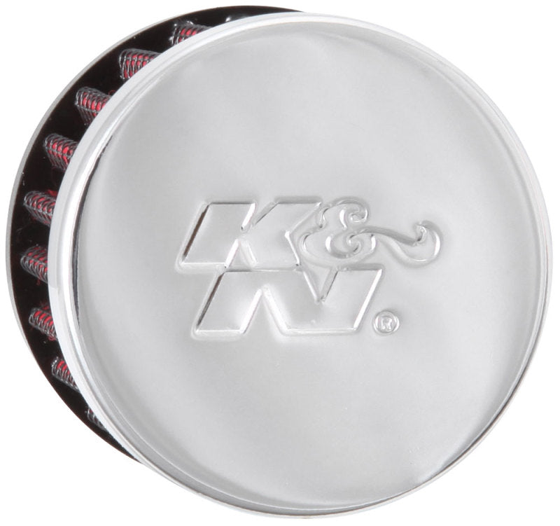 K&N Engineering 62-1360 Crankcase Vent Filter with Chrome Top and Clamp-On Design