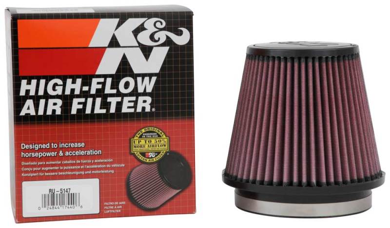 K&N Engineering Universal Rubber Air Filter with 5-Inch Flange * Model RU-5147