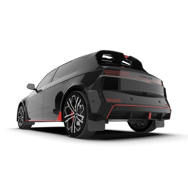 Rally Armor 2025 Hyundai Ioniq 5 N Black Mud Flap with Metallic Black Logo (Part #ralMF117-UR-BLK-MBK)