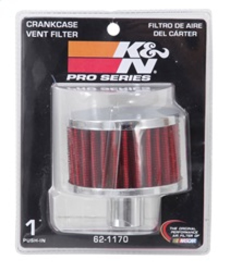 K&N Engineering 62-1170 Chrome Plated Steel Crankcase Vent Filter for Classic and Racing Engines