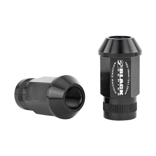 Skunk2 Racing 12x1.25 Forged Lug Nut Set in Black – Lightweight and Durable Wheel Fasteners