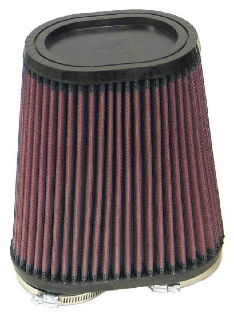 K&N Engineering Universal Rubber Filter - Dual Flange Oval, 3.75-inch Base, 3.44-inch Top, 6.75-inch Height